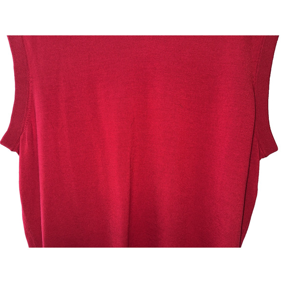 Daniel Cremieax Red Wool Red Sweater Vest Size L - Picture 3 of 10
